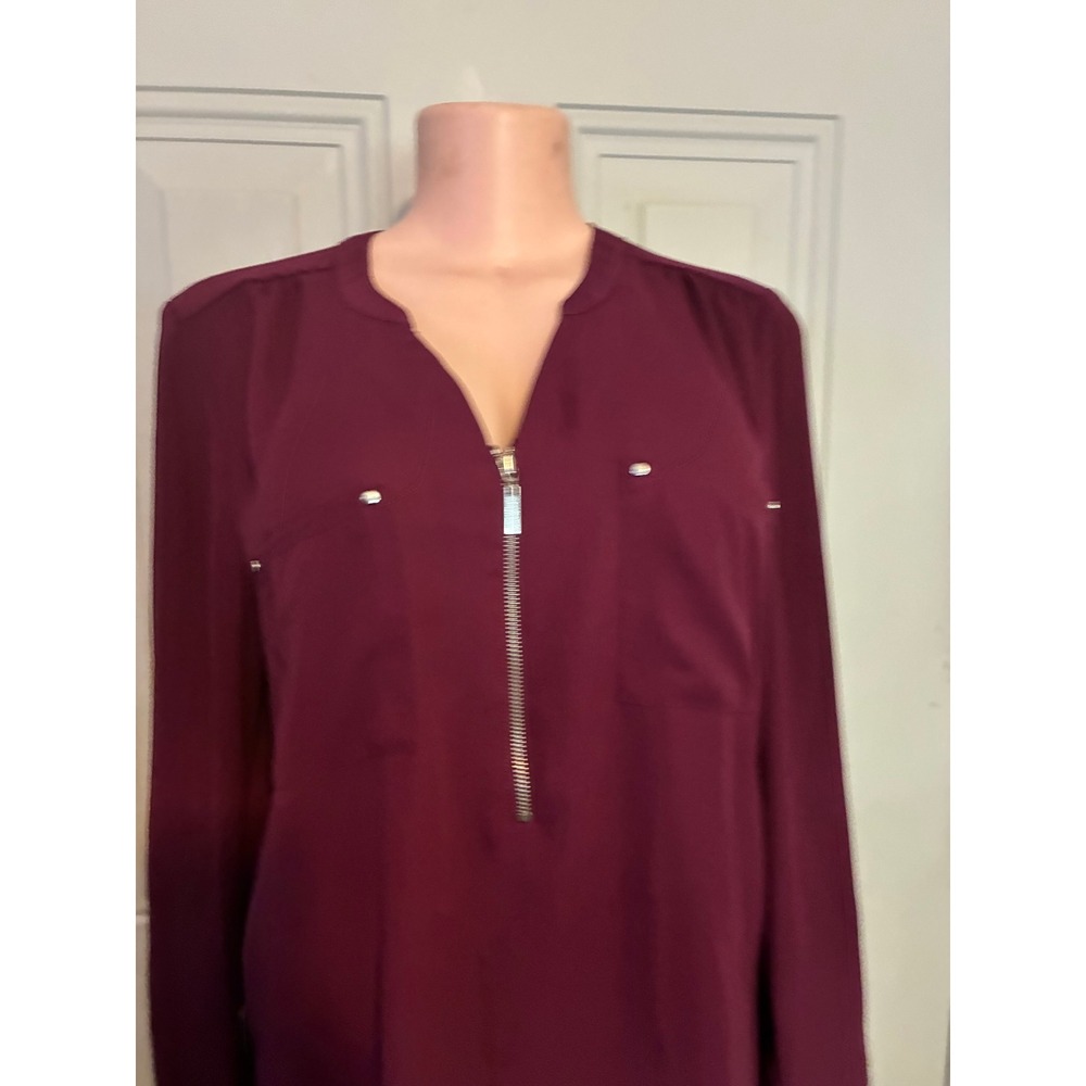 Burgundy Office Casual Blouse